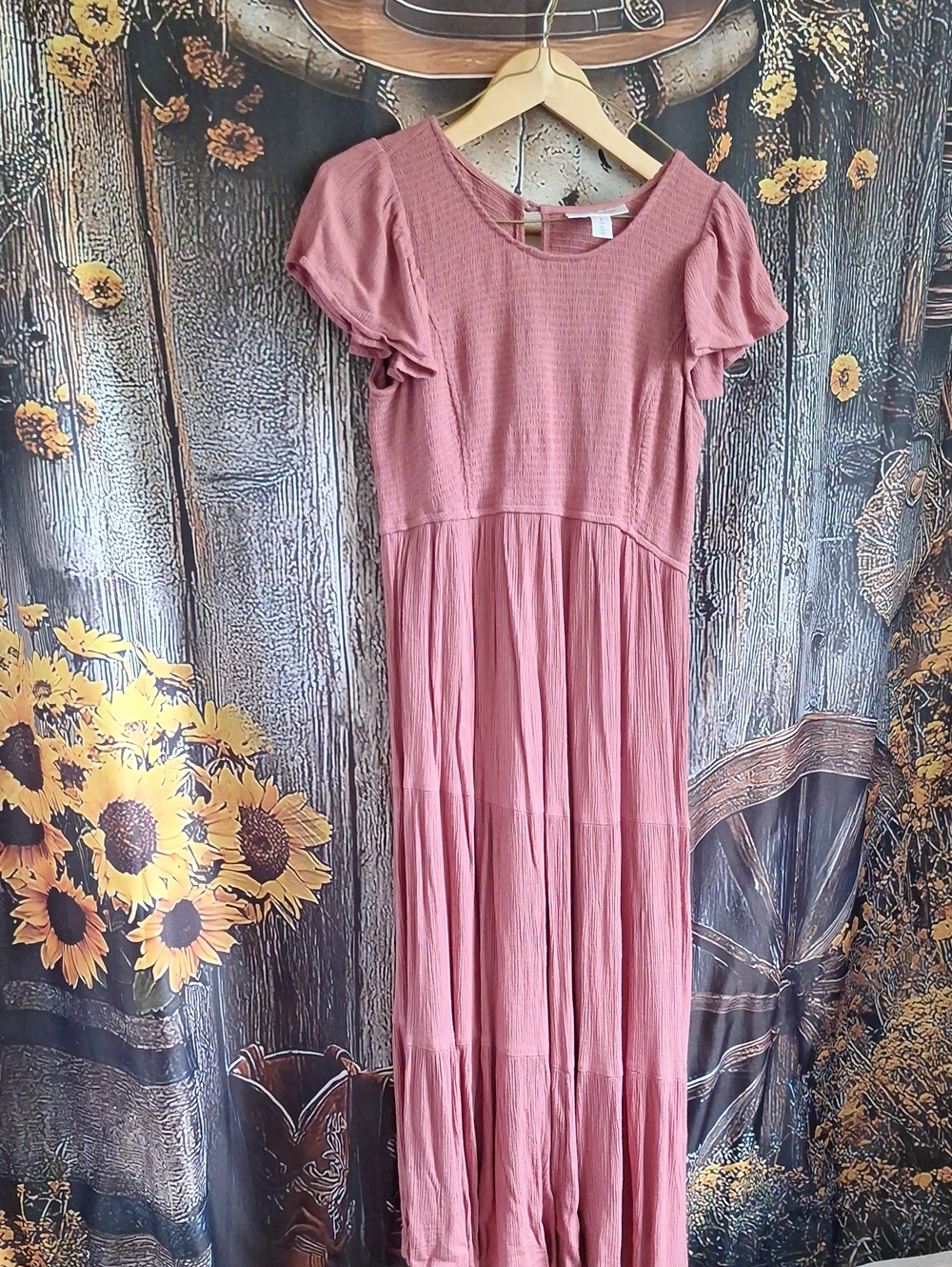 Motherhood Mauve Pink Tiered Maxi Dress